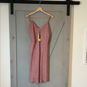 Smash + Tess Dusty Rose Jacquard Slip Dress